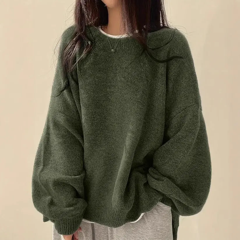 Idle Style Retro Crew Neck Pullover Sweater Nipaaj