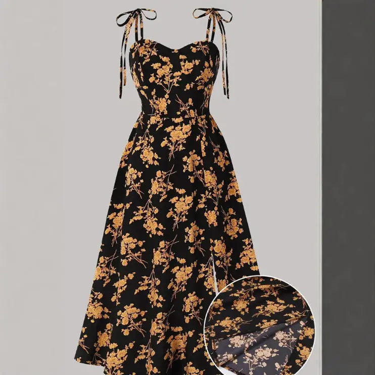 Waist-tight Sexy Floral Slimming Sling Dress null