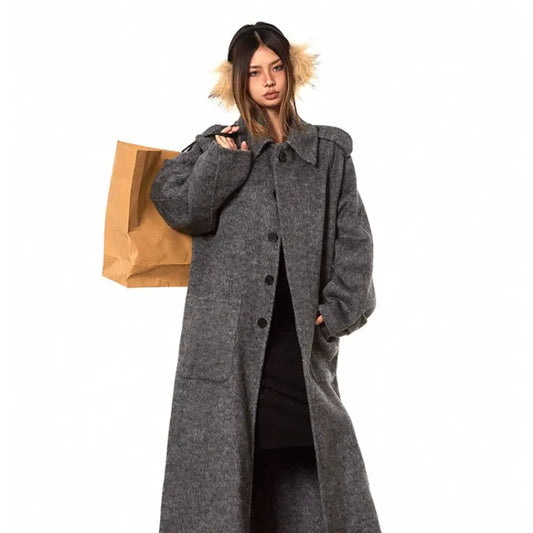 High-support Wool Handmade Double-faced Woolen Goods Long Autumn And Winter High-grade Overcoat Coat null