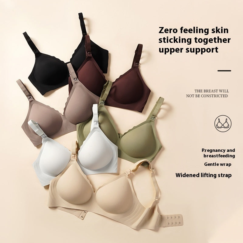 Jelly Glue Soft Support Thin Wireless One-piece Fixed Cup Nursing Underwear