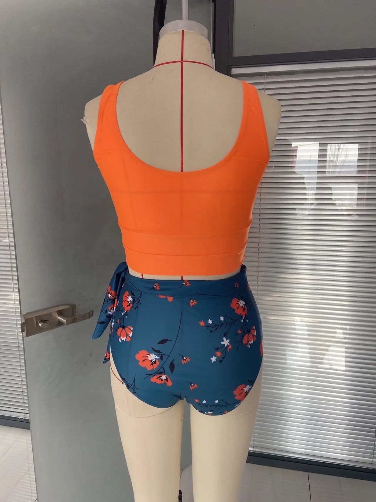 New Bikini Europe Cloth Printing Swimming Split Conservative Bikini Swimsuit For Women null