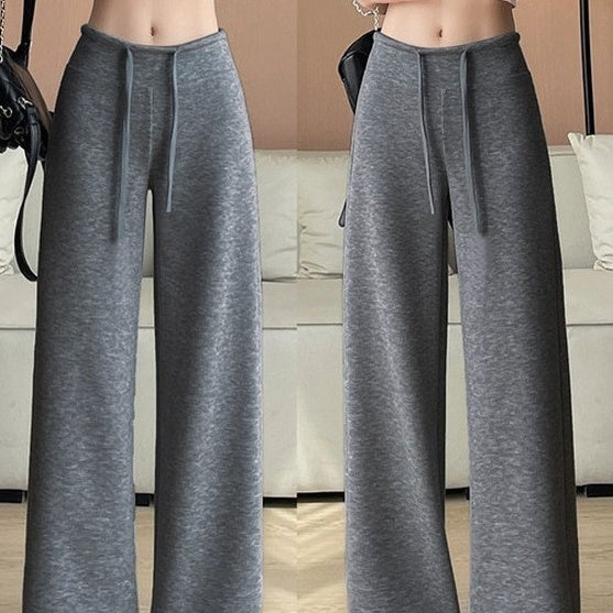 Women's High Waist Slimming And Straight Draping Casual Wide Leg Sweatpants
