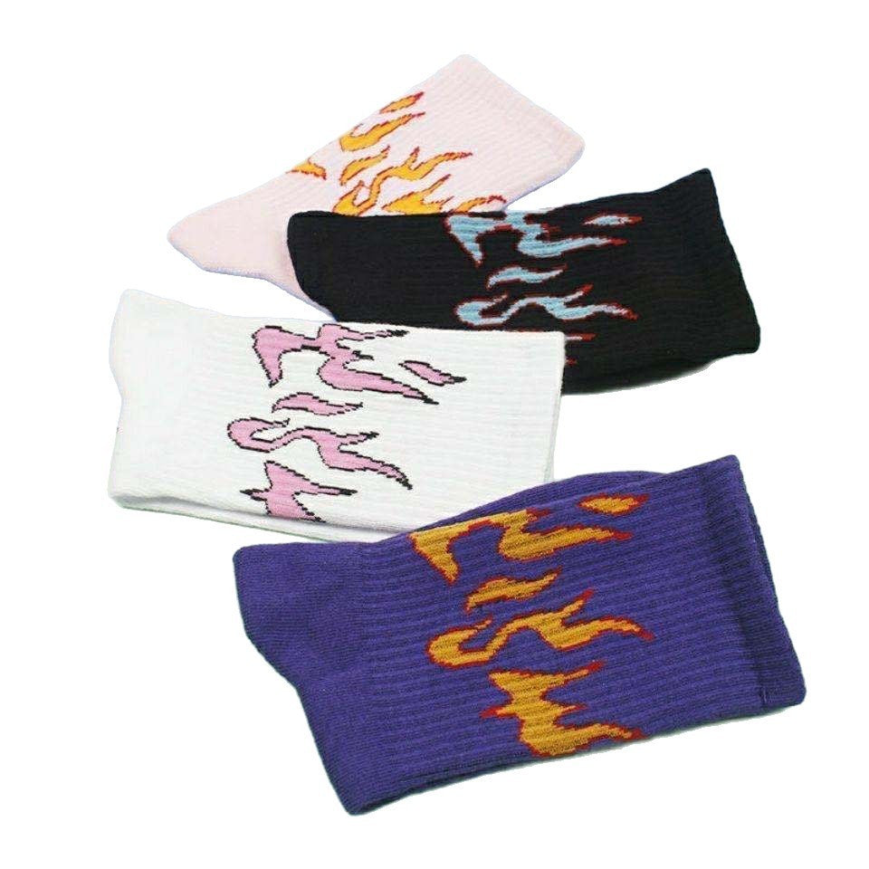 Tube Socks Flame Street Sports Style Hip Hop Trend Socks