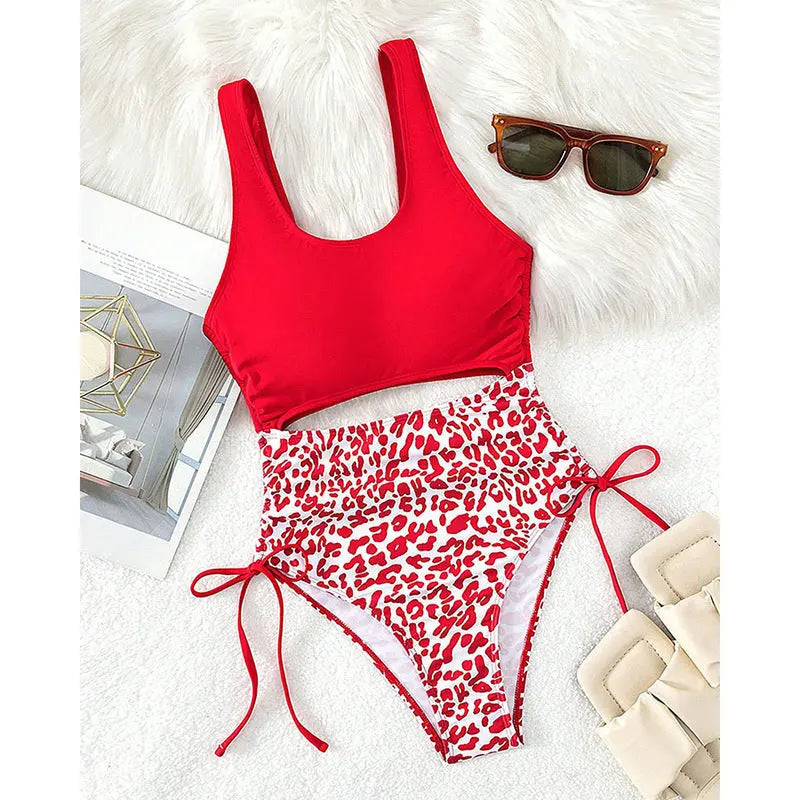 Bikini Leopard-print One-piece Swimming Suit Women null