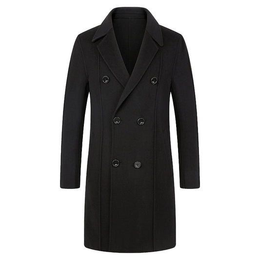 Over-the-knee double-breasted slim-fitting cloth