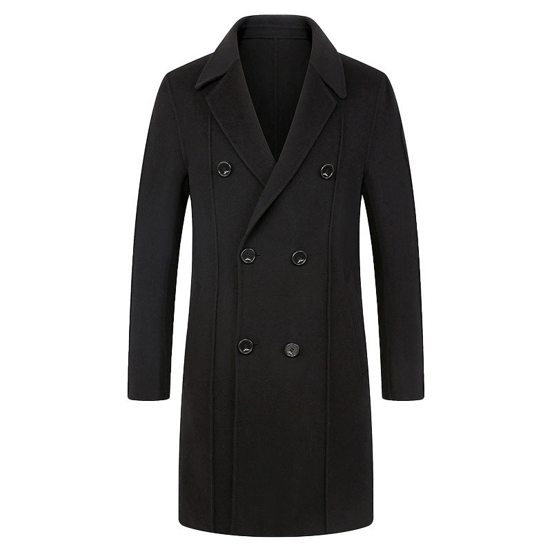 Over-the-knee double-breasted slim-fitting cloth