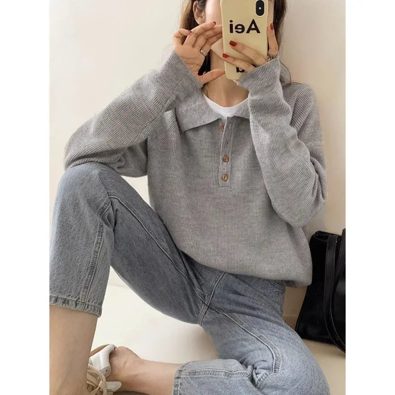Loose-fitting Long Sleeve Sweater Women Nipaaj