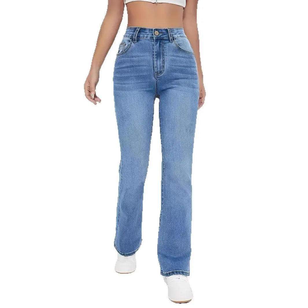 European And American Style Women Skinny Light Blue Jeans For Women Slim-fit Figure Flattering Pants Trendy Nipaaj