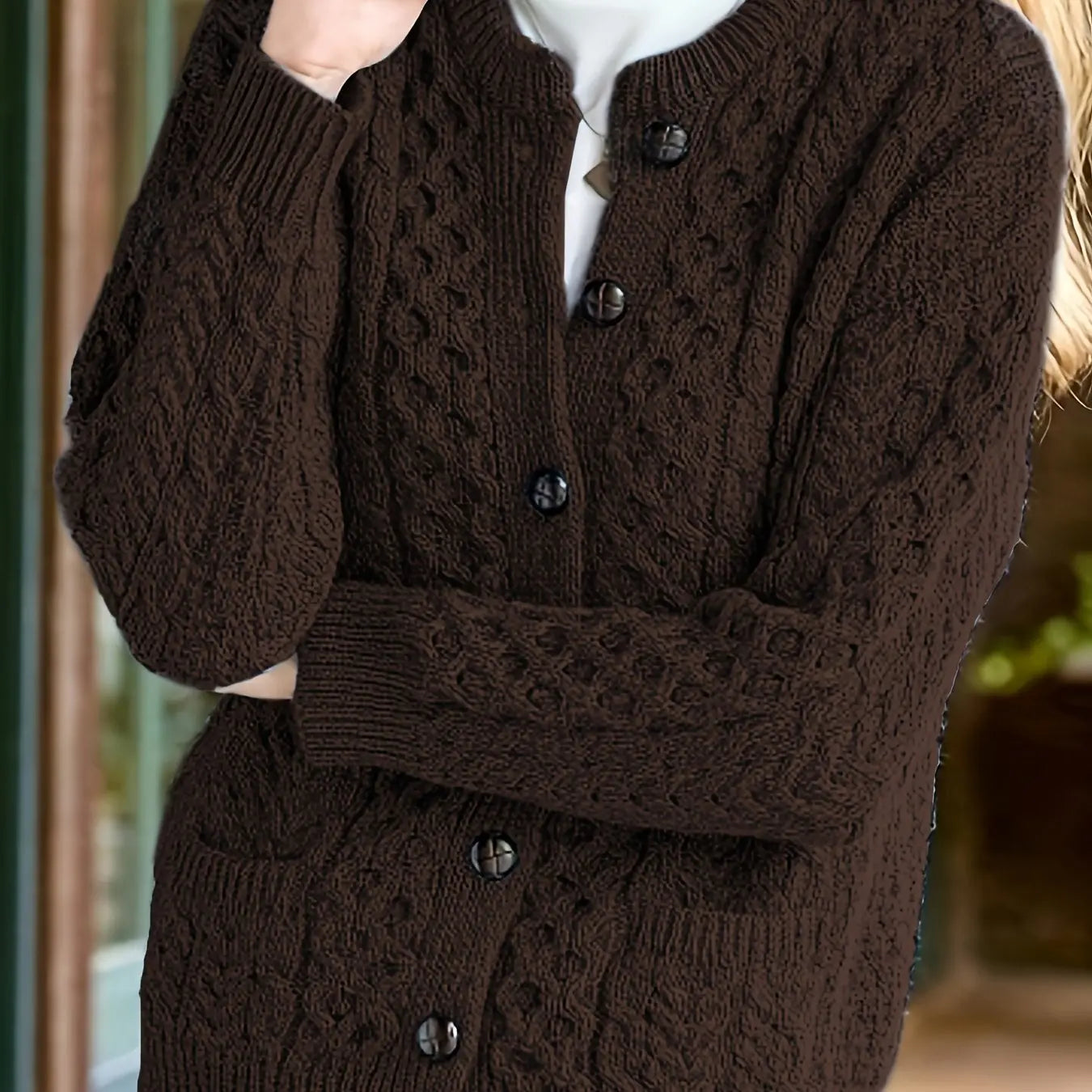 Women's Casual Knit Cardigan Sweater Cozy Long Sleeve Nipaaj