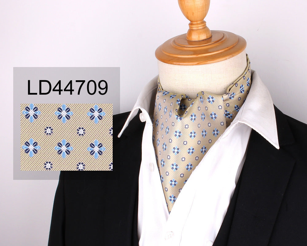Men's Scarf Silk Floral Collar Mouth Napkin