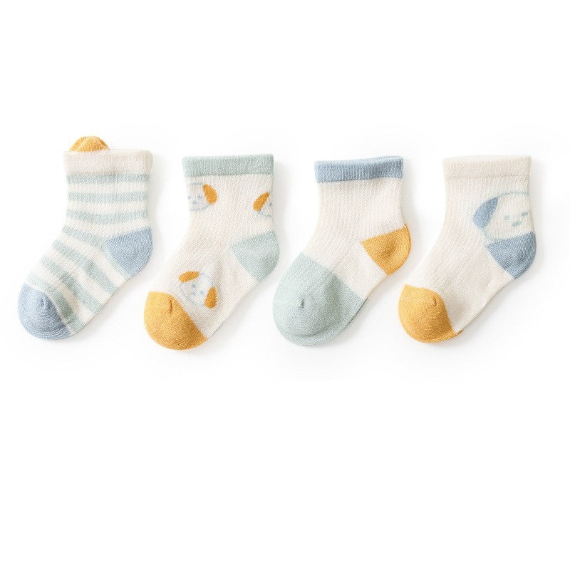 Thin Baby Socks With Mesh For Breathability