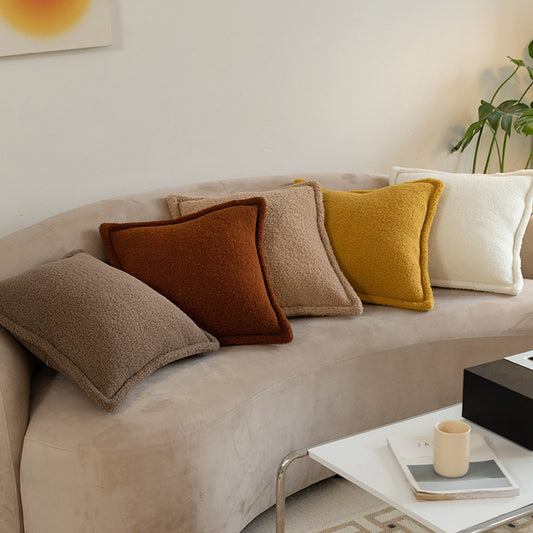 Sofa Backrest Grain Wool Plush Pillow Bedside Cushion