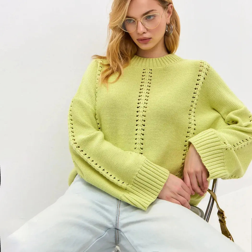 Loose Round Neck Idle Style Sweater Nipaaj