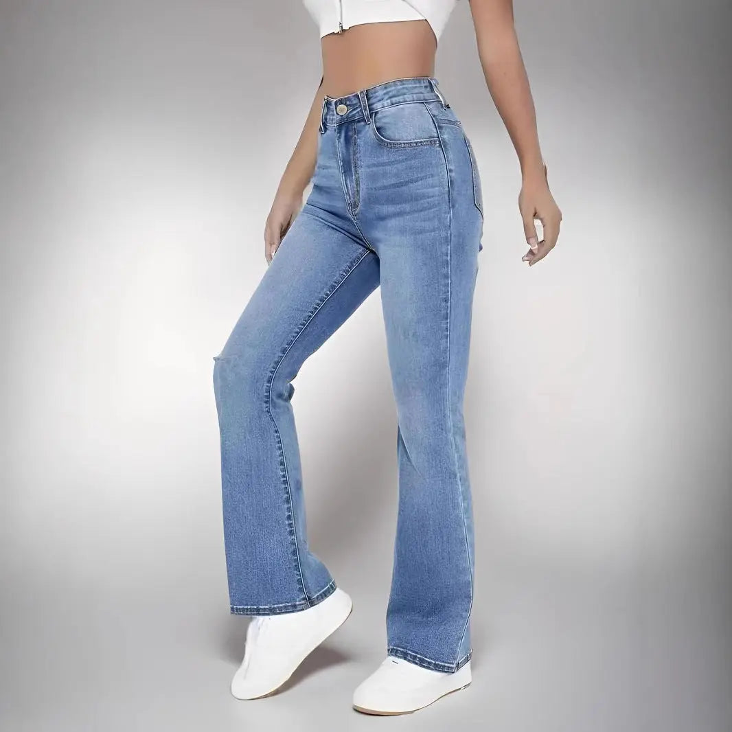 European And American Style Women Skinny Light Blue Jeans For Women Slim-fit Figure Flattering Pants Trendy Nipaaj