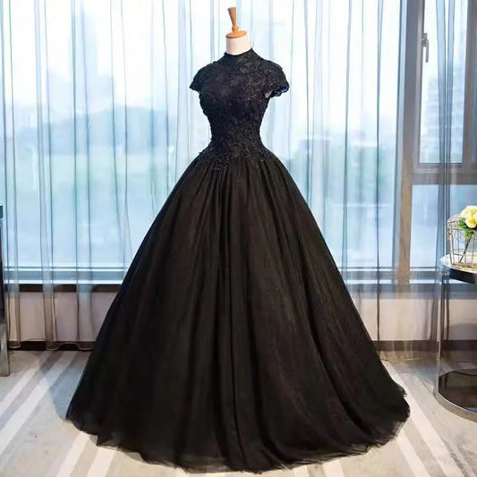 Black Lace High Neck Tutu Skirt Costume Nipaaj
