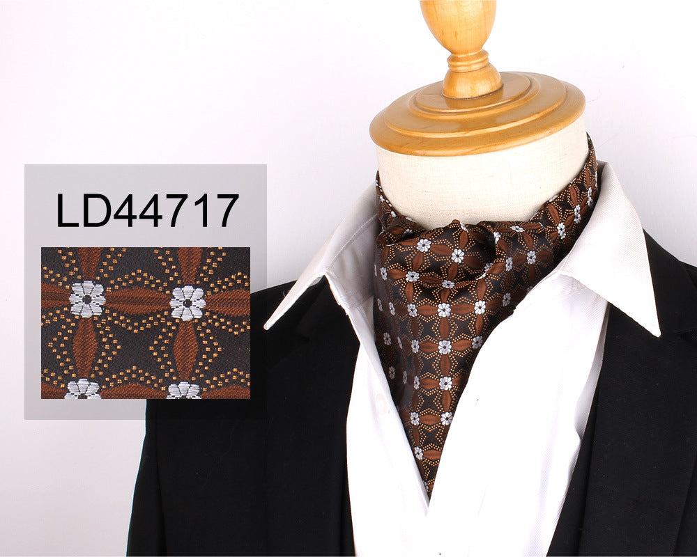 Men's Scarf Silk Floral Collar Mouth Napkin