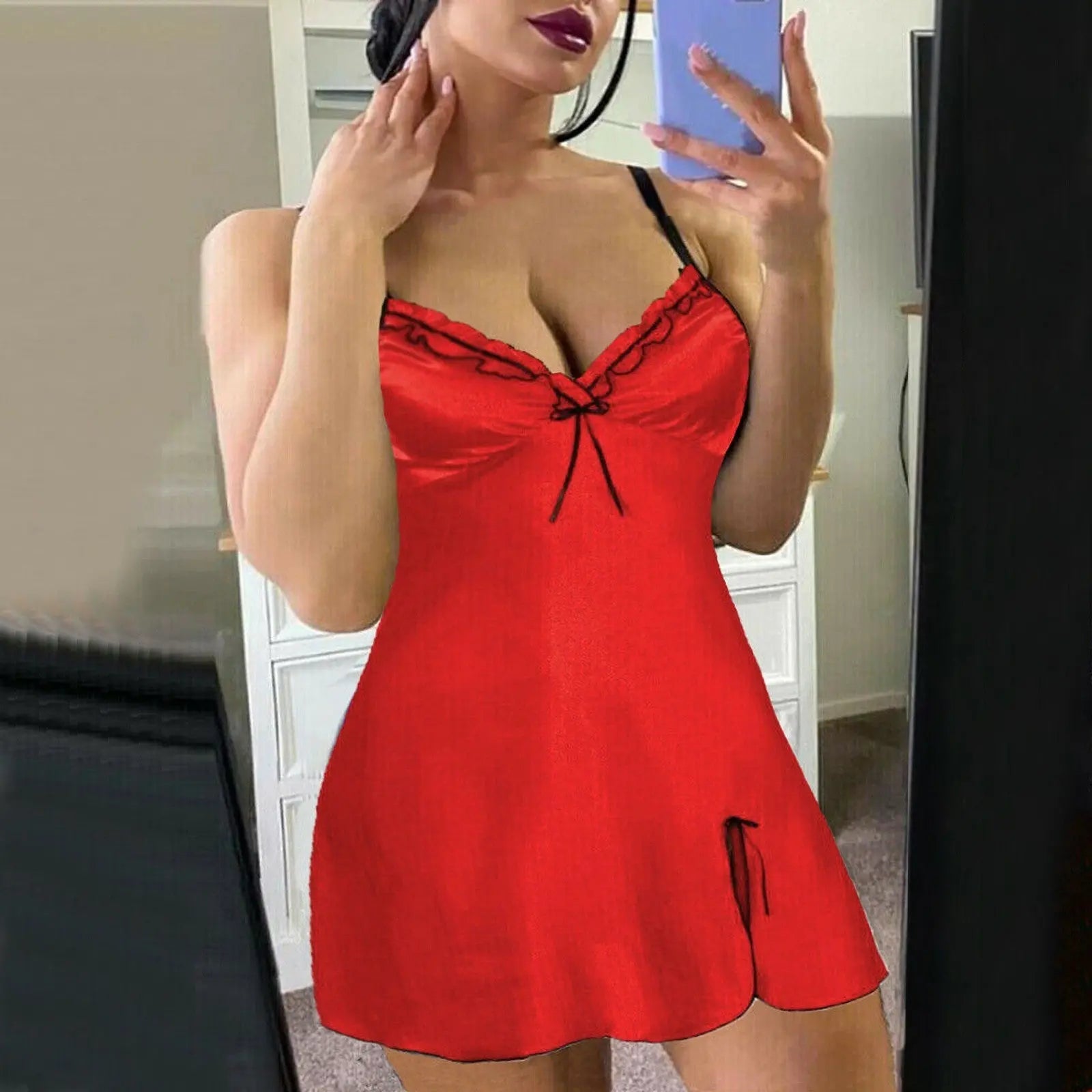 Sling Nightdress Women's Lace Home Pajamas Nightwear Nipaaj