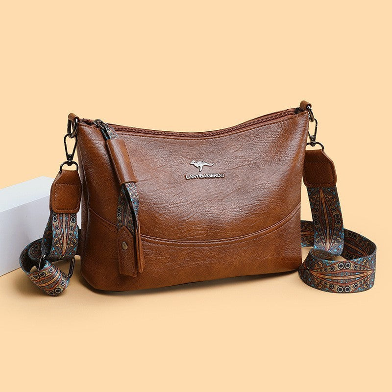 2024 New Women's Bucket Bag Soft Leather One-shoulder Crossbody