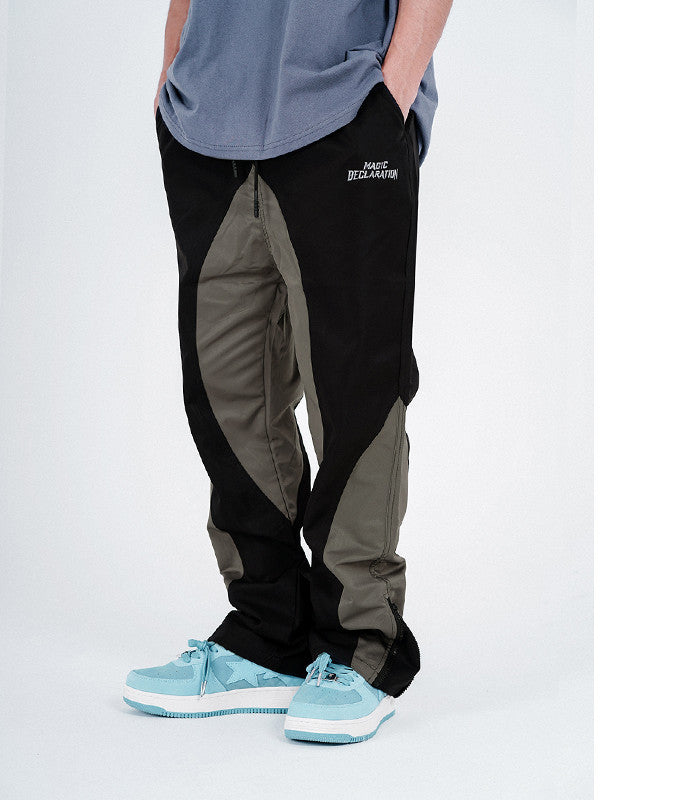 American High Street Alphabet Embroidered Panel Contrast Track Pants