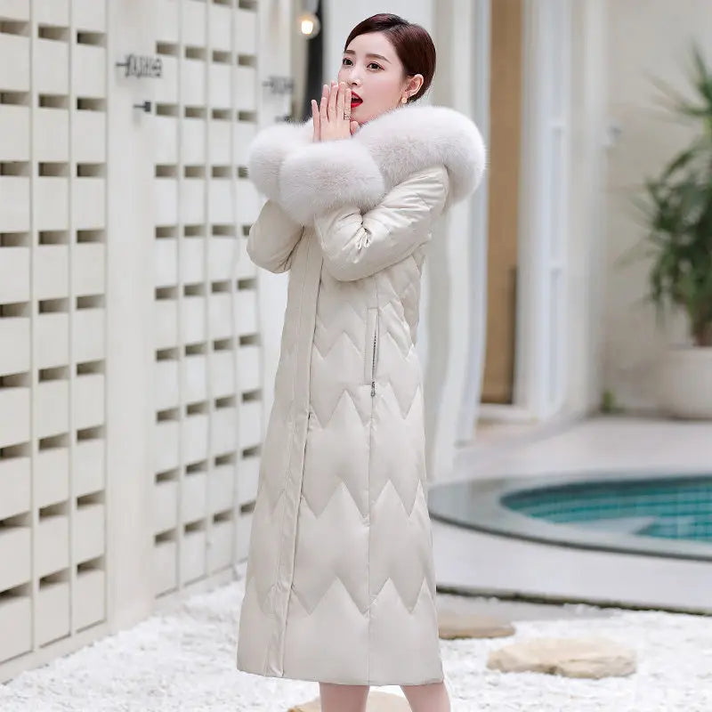 Women's Fashion Fox Fur Collar Hooded Jacket null