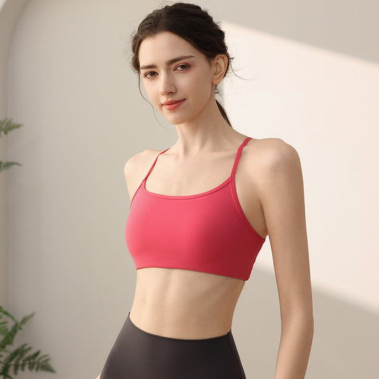 Sports Underwear Women's One-piece Cup Beauty Back Thin Strappy Bra Fitness Yoga Breathable Vest