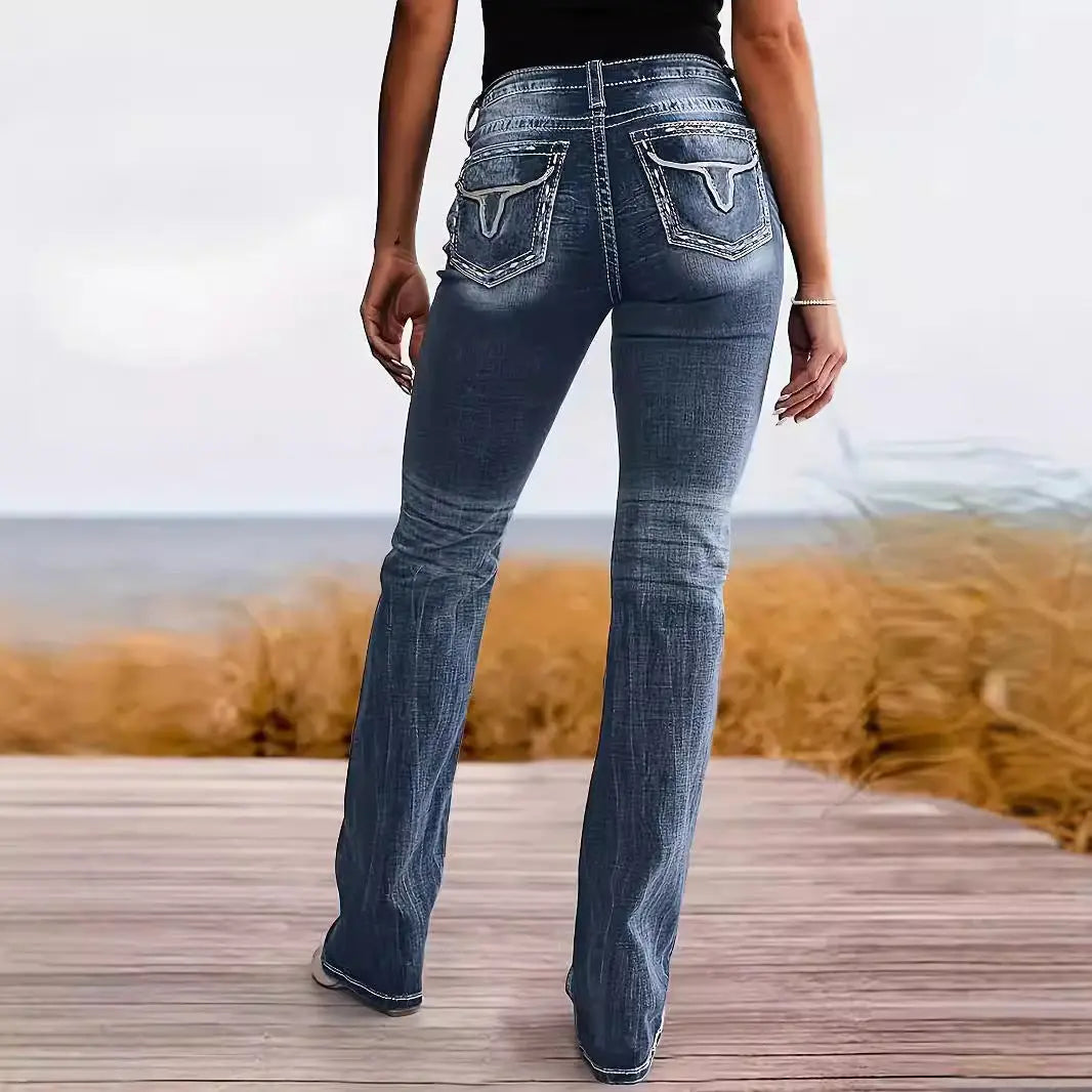 Women's Jeans High Waist Straight Slim Fit Slimming Versatile Nipaaj