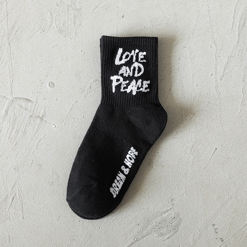 Women's Autumn And Winter Cartoon Illustration Japanese Style Mid-calf High Length Cotton Socks