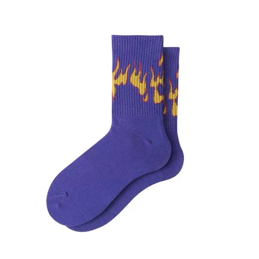New Flame Socks Men And Women Pure Cotton
