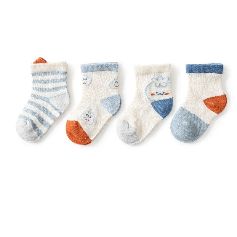 Thin Baby Socks With Mesh For Breathability
