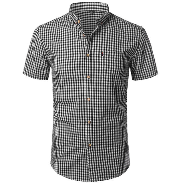 Men's Small Plaid Shirt Spring And Autumn Long Sleeves