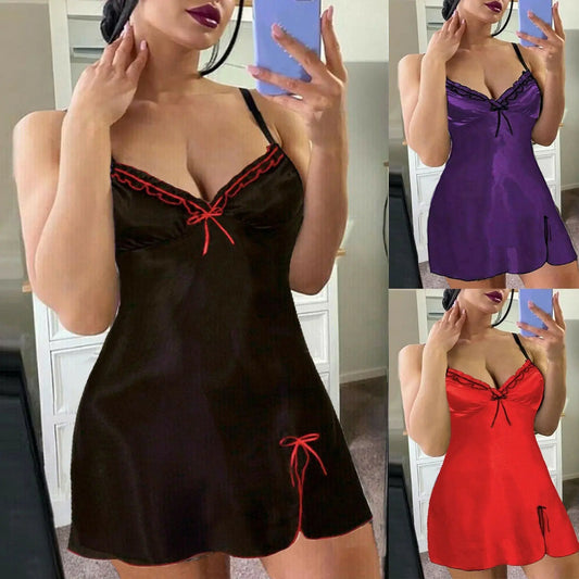 Sling Nightdress Women's Lace Home Pajamas Nightwear Nipaaj