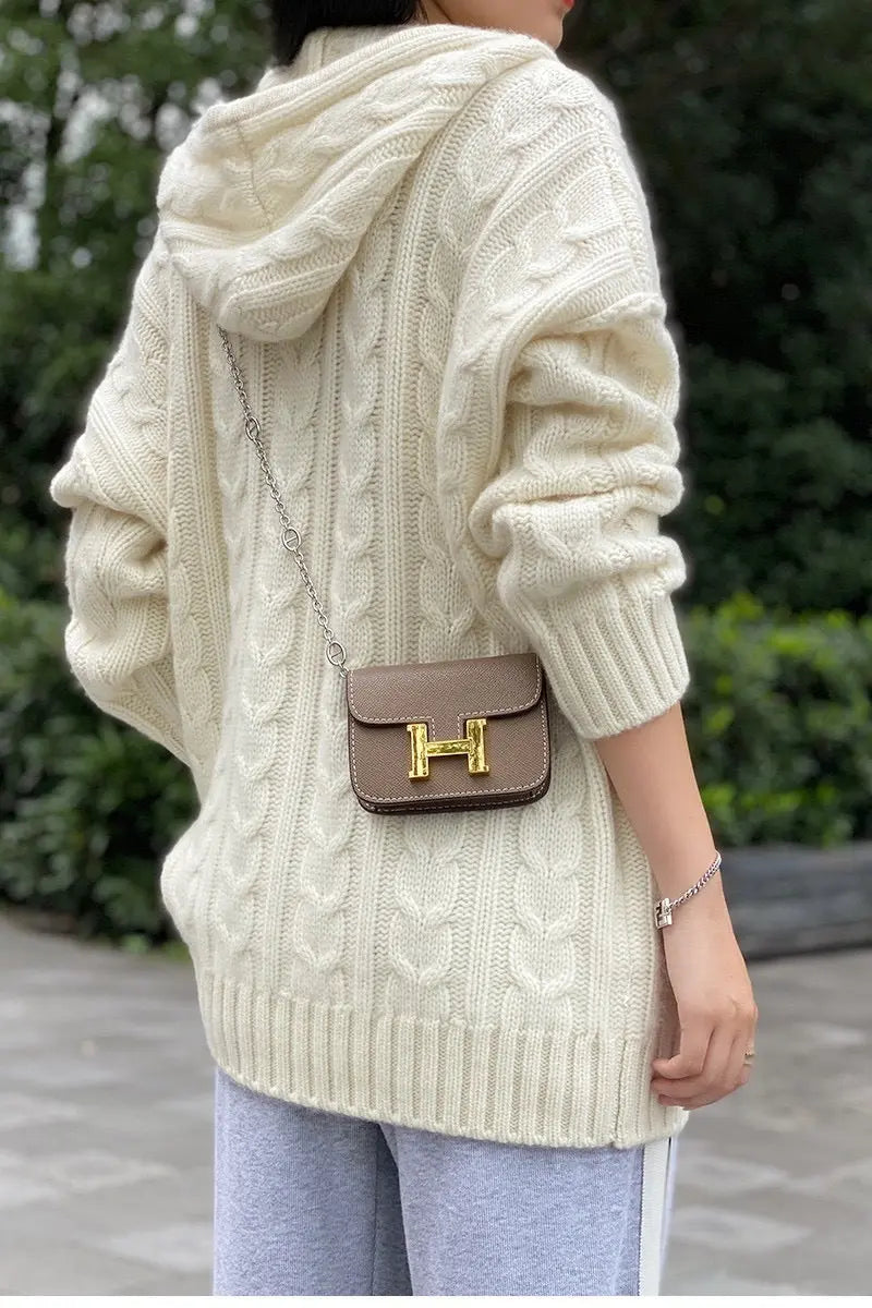 Heavy European Goods Cashmere Sweater Women's Hooded Sweater Loose Pullover Nipaaj