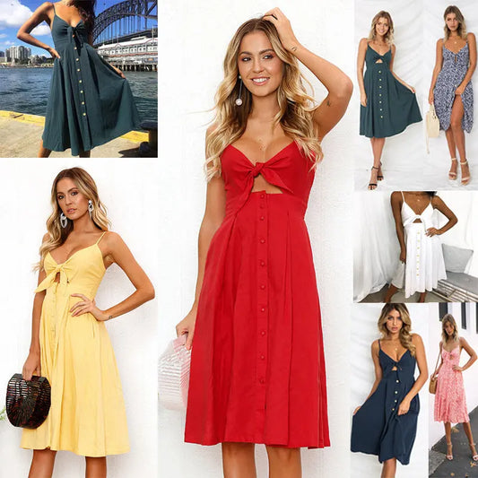 Women Summer Dresses Sleeveless Backless Strap Long Close-fitting Sheath Female Party Evening Dresses Vestidos null