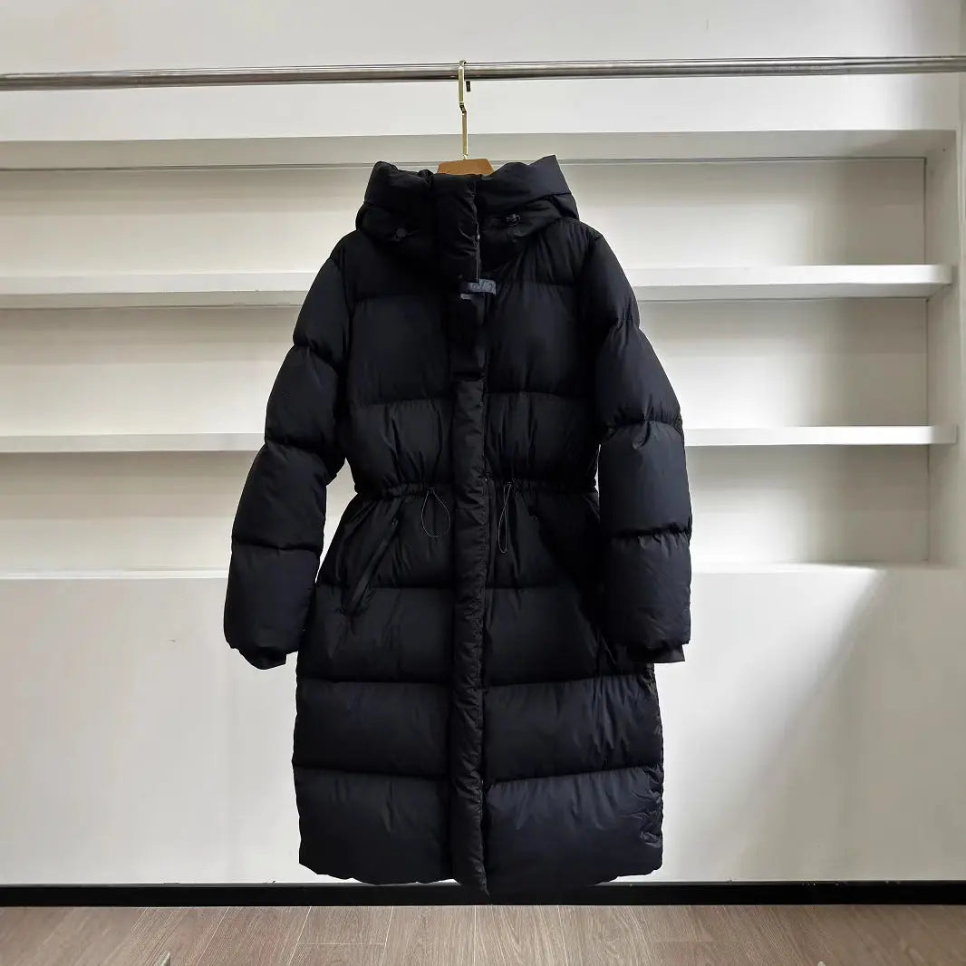 All-matching Hooded Casual Loose Waist Long Down Jacket Warm null