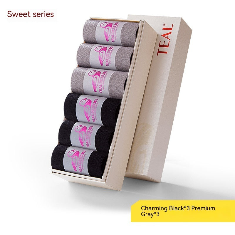 Antibacterial Deodorant Thread Socks Boneless Stitched Candy Solid Color