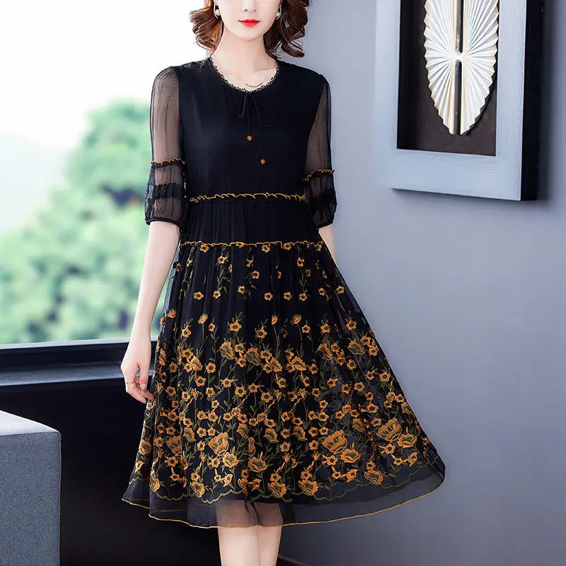 Summer Hangzhou Heavy Silk Silk Dress Female High-end null
