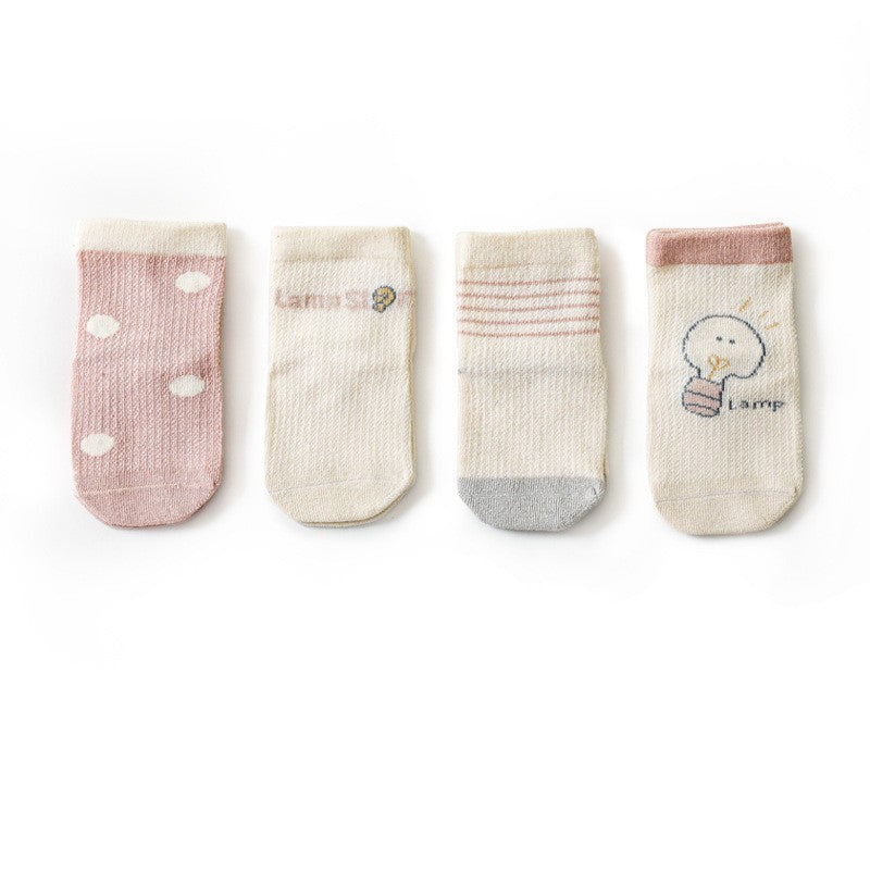 Thin Baby Socks With Mesh For Breathability