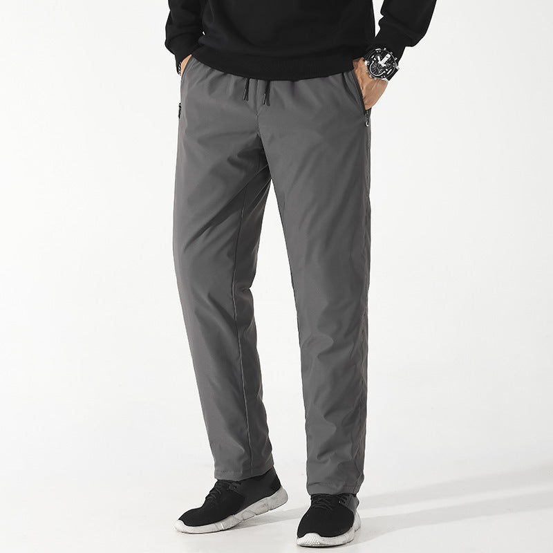 Men's Winter New Elastic Waist Down Wadded Trousers
