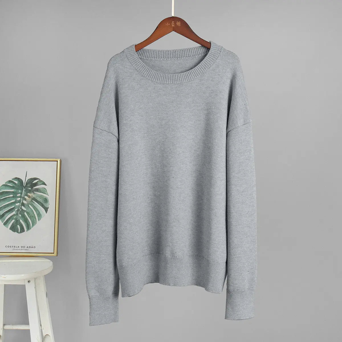 Loose And Warm Simple Pullover Solid Color Knitted Sweater Nipaaj