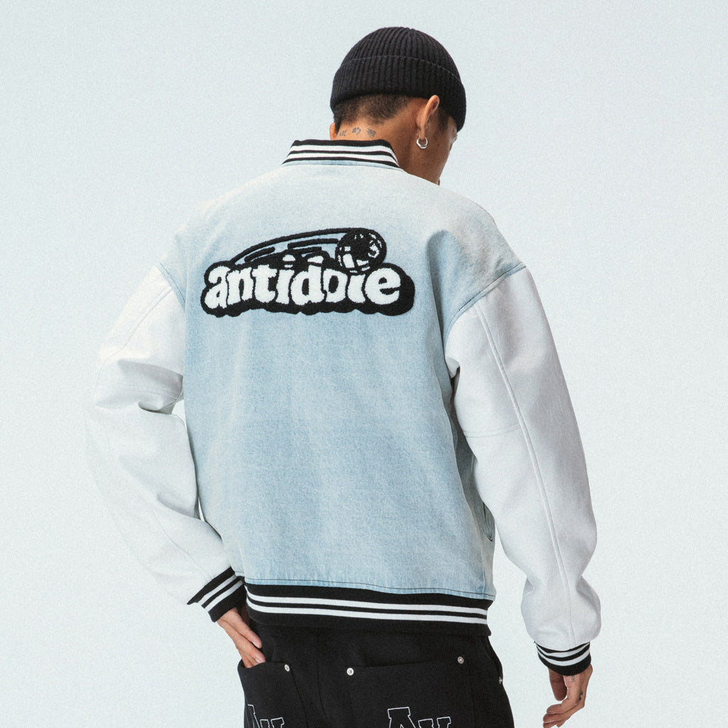 Cotton Towel Embroidered Washed Denim Baseball Uniform