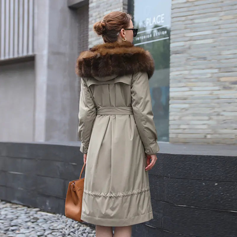 Long Detachable Rex Rabbit Liner Fur Coat null