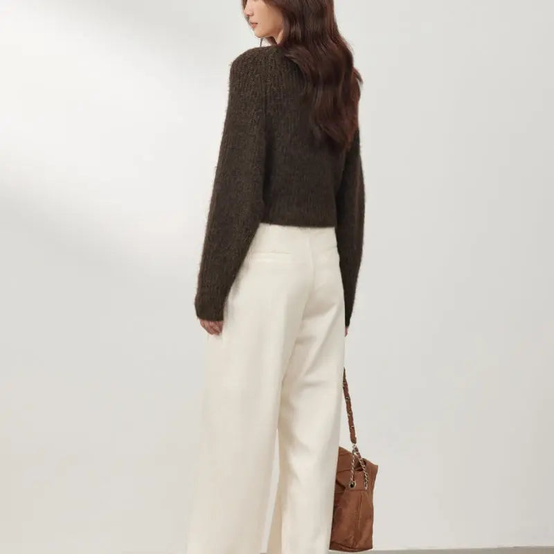Winter New Lazy Wind Design Sense Loose Cropped Sweater Nipaaj