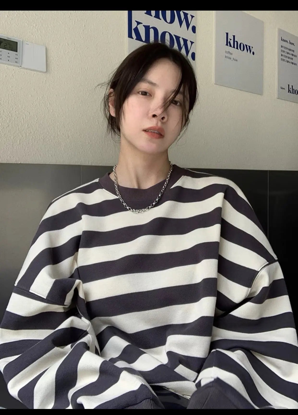 Fashion Striped Pullover Sweatshirt Women Nipaaj