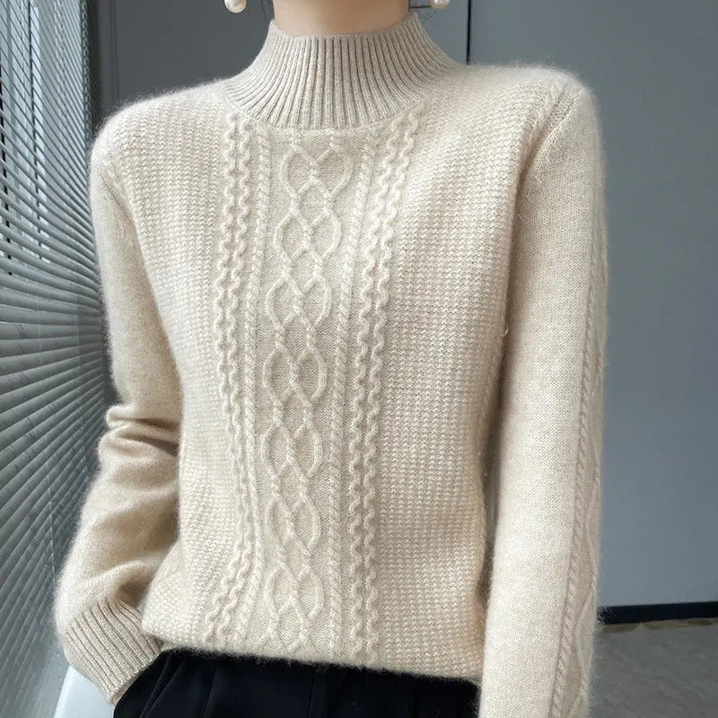 Thickened Half-high Collar Cashmere Sweater Nipaaj