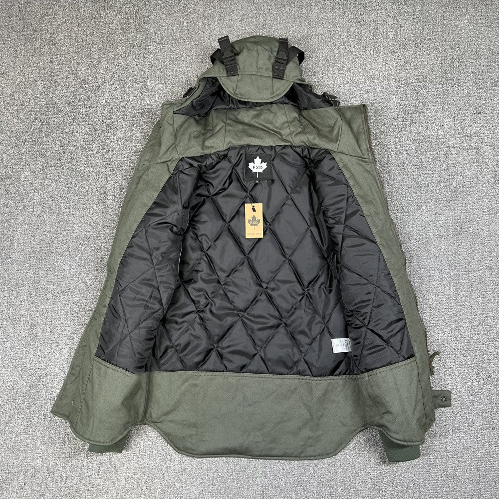 Men's Army Green Sniper Style Hooded Slim Fit Padded Jacket