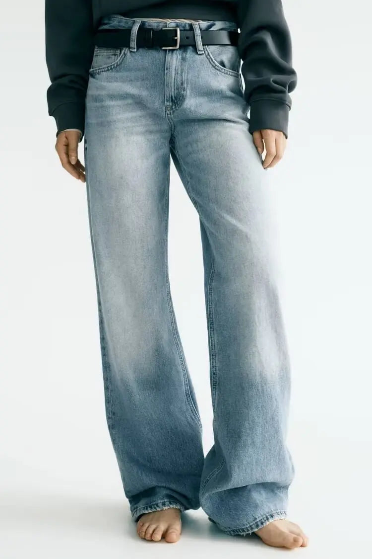 Autumn And Winter Jeans High Waist Straight Pants Women's Wide-leg Pants Nipaaj