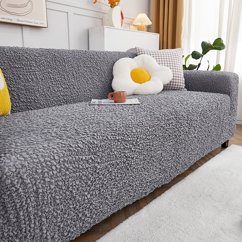European Style Cream Style Bubble Stretch Sofa Cover Cover All-inclusive Straight Row Sofa Slipcover