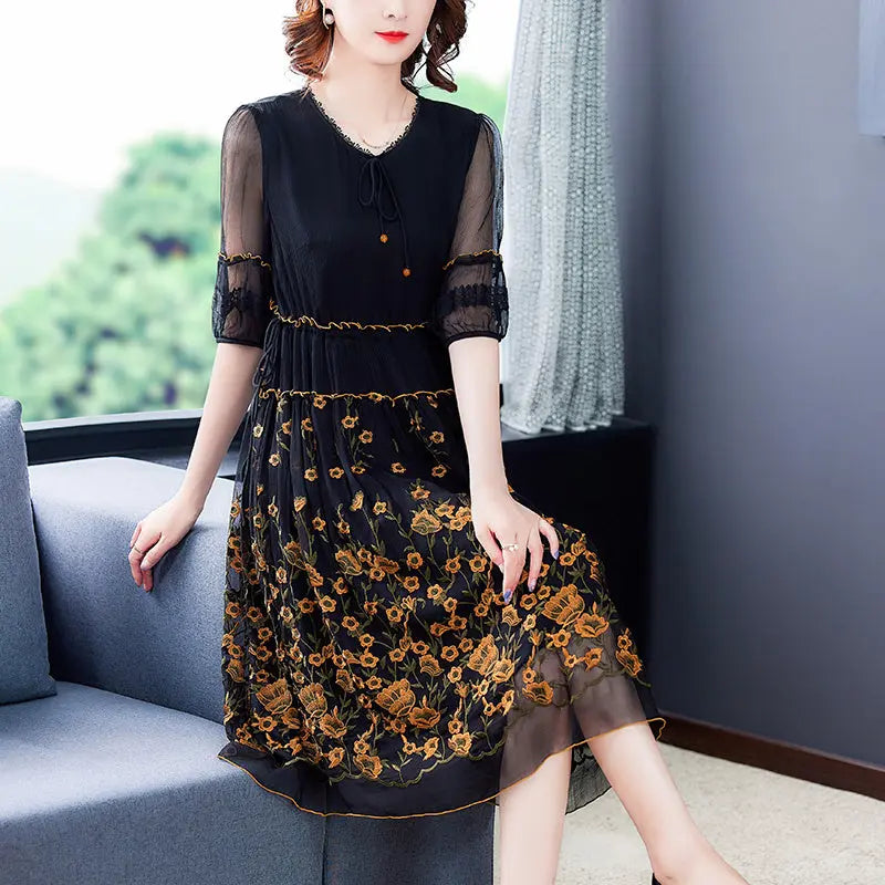 Summer Hangzhou Heavy Silk Silk Dress Female High-end null