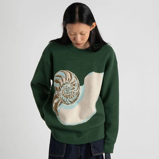 Ladies Casual Fashion Conch Pattern Sweater Nipaaj