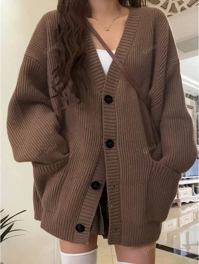 Women's Fashionable & Elegant Knitted Cardigan Sweater, Autumn Winter New Arrival Nipaaj